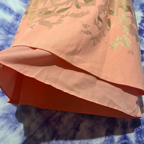 Apt. 9 Women's Coral And Gold Double Layer Flowy Sleeveless Blouse Size Large - Picture 3 of 7